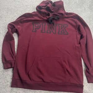 Victoria's Secret Women's Medium Maroon Pullover Hoodie